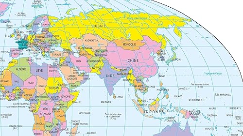 フランス　世界地図 人口サイズに合わせて調整された世界地図 [7088x3008] : r/MapPorn
